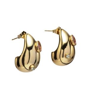 Embellished Drop Earrings by Mayamar (24k gold plated)